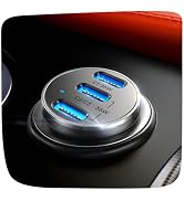 LISEN Car Charger USB C, 72W 3 Port USB C Car Adapter Fast Charging Cigarette Lighter, USBC Charg...