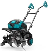 36V Brushless Cordless Tiller Cultivator Compatible with Makita 18V Battery(Tool Only), Electric ...