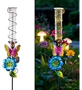 VEWOGIFT Rain Gauge Outdoor, Solar Rain Gauges for Yard, Freeze Proof Rain Gauge with 7" Plastic ...