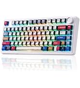 x Aula F75 Mechanical Keyboard, Wireless RGB Backlit Gaming Keyboard w/Knob, 81 Keys Compact Gask...