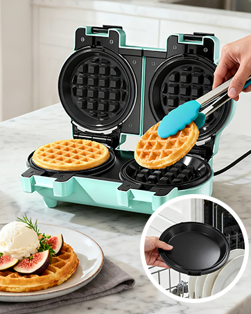 mini waffle maker with removable plates