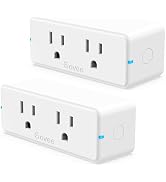 Govee Dual Smart Plug 2 Pack, 15A WiFi Bluetooth Outlet, Work with Alexa and Google Assistant, 2-...