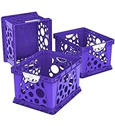 Storex Premium File Crate with Molded Handles – Letter and Legal Document and Folder Storage, Pur...