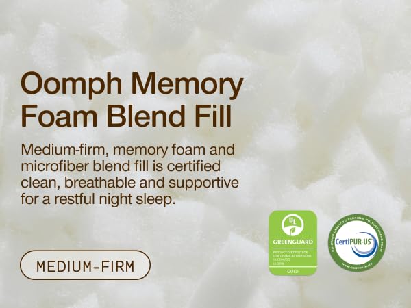 coop home goods original memory foam pillow fill extra pillow stuffing oomph filler cushion stuffing