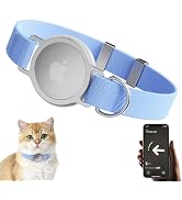 AirTag Cat Collar, Ultra Elastic Cat Tracker Collar with Apple Air Tag Holder, [Lightweight & Scr...