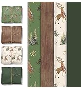 Aobkiat Wrapping Tissue Paper for Christmas Gift Bag,24 Sheets Green Tree with Animal Wrap Paper ...