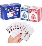 Fanwer Large Print Playing Cards 6 Pack, Deck of Cards for Seniors, Vision Impaired, Low Vision C...