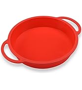 CAKETIME 9 Inch Cake Pan, Round Silicone Cake Mold for Baking, Metal Reinforced Frame with Handle...