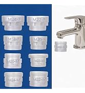 Faucet Adapter Kit, 8 Thread Sizes M18-M28, Includes U.S. Sizes 15/16"-27 and 55/64"-27, for Remo...