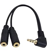 Poyiccot 3.5mm Headphone Splitter Adapter, Audio Splitter 3.5mm Male to 2 Female Cable, 90 Degree...