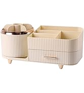 Zufudo Makeup Organizer Countertop with Drawers 360 Rotating Makeup Brush Holder Large Capacity S...