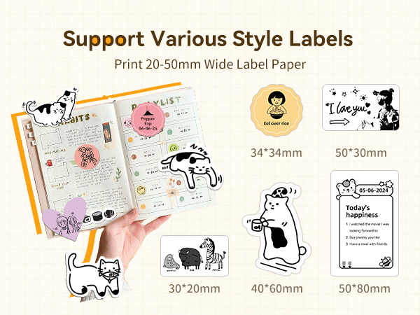 B21 label maker print (0.8-2inch)20-50mm width label paper