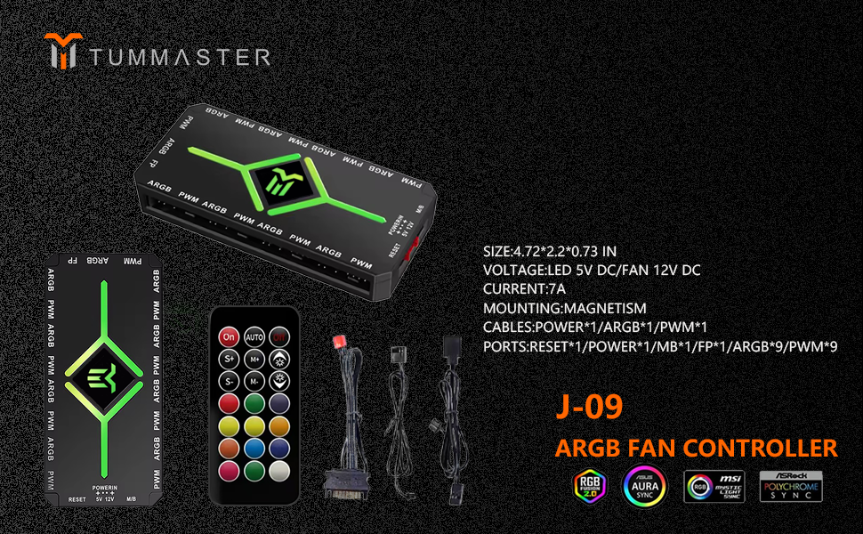 J-09(Black) ARGB Fan Controller