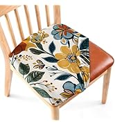 NYZE Stretch Dining Chair Seat Covers Set of 4, Removable Washable Chair Seat Protector, Soft Ela...
