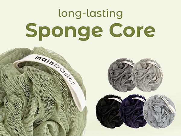 long lasting sponge with higher mesh cell count Loufa shower sponge