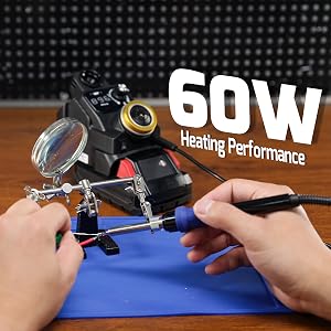 WEP 937D-I 3 cordless soldering station is currently using a 60W soldering iron for soldering work.