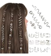 TEBIEKOY 15 Pcs Gold Hair Accessories for Braids Snake Hair Jewelry Non-Piercing Ear Clip Dreadlo...