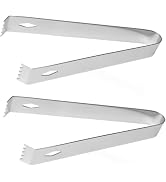 2 Pack Silver Small Stainless Steel 6 Inch Restaurant Grade Serving Tongs Cooking Tongs for Cooki...