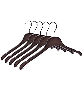 Quality Luxury Very Slim Wooden Suit Coat Dress Hangers 360 Swivel Hook (5, Brown/Espresso)