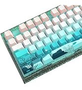 JSJT Side Printed Keycaps -Shine Through Key caps PBT Doubleshot Custom Keycap Set 126 Keys Cherr...