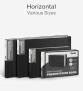 Dunwell Landscape Binder with Sleeves - (8.5x11, Black), 24-Pocket Horizontal Presentation Book, ...