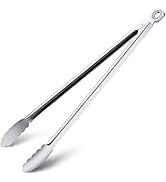 Grill Tongs - 17 Inch Extra Long BBQ Tongs, Heat Resistant Stainless Steel Kitchen Tong, Heavy Du...