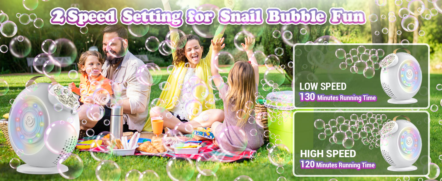 2 Speed Setting for Snail Bubble Fun!