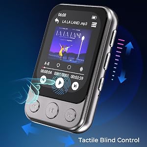 Running Walking Gym MP3 Player with Bluetooth Clip-On Long Battery Life Travel Wireless Audio Player