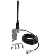 FMUSER VM200 Marine Antenna, Durable 153-164Mhz Boat Radio Antenna with 16ft RG58 Coaxial Cable a...
