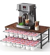 ECOLOVI K Cup Holder Organizer for 70 Pods, 2-Tier Coffee Pod Holder for K-Cup with 2 Sliding Sto...