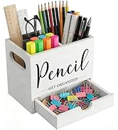 kulusion Wooden Pencil Holder for Desk, Natural Wood Pen Holder, Desktop Pencil Cup Organizer for...