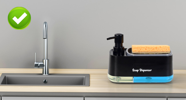 dual soap dispenser for kitchen sink