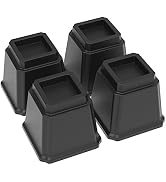 Napnapday Bed Risers 5 Inch Heavy Duty 4 Pack Bed Furniture Elevators, 1,500 lbs Lifts Up Riser f...