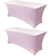 Obstal 6ft Stretch Spandex Table Cover for Standard Folding Tables - Universal Rectangular Fitted...
