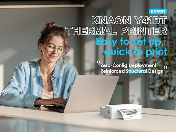 Bluetooth Thermal Shipping Label Printer, 4x6 Wireless Thermal Address Label