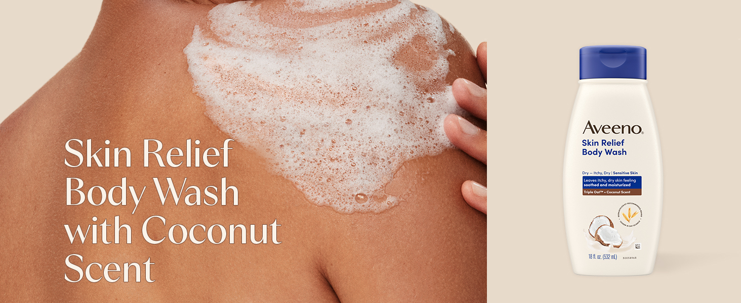 skin relief body wash with coconut scent