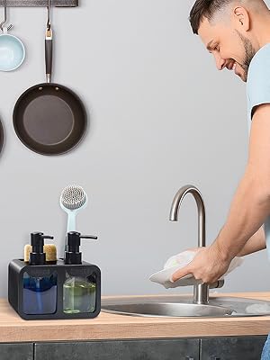 dual soap dispenser for kitchen sink