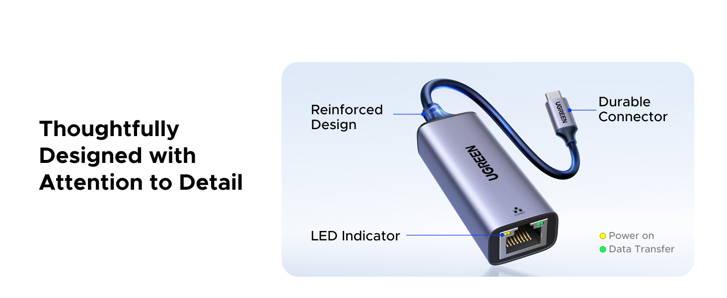 UGREEN USB C to Ethernet Adapter, Plug and Play 1Gbps Ethernet Adapter, Aluminum Case