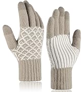 Achiou Womens Winter Gloves for Cold Weather, Touchscreen Warm Texting Knit Gloves for Women Girl...