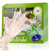 Disposable TPE Gloves Latex-Free Powder-Free BPA-Free Food Safe 100/400 Packs for Food Handling, ...