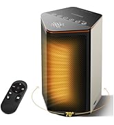 ComDomus Space Heaters for Indoor Use, Portable Electric Heater with Thermostat, 70° Oscillation,...