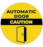 Pro-Grade, XL 5 IN Yellow Caution Automatic Door Sticker 1PC. Extra-Large, Caution Door Sign Deca...