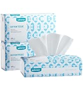 Winner Softer Face Towels - 100% USA Cotton Dry Wipes, 300 Count Unscented Cotton Tissues for Sen...