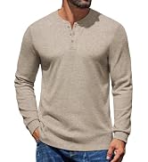 COOFANDY Mens Henley Shirts Long Sleeve Button T Shirts Casual Pullover Tee | 3-Button Henley Nec...
