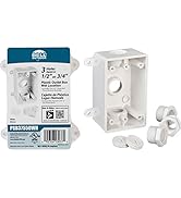 BELL PSB37550WH Single-Gang Weatherproof Box Three 1/2 in. or 3/4 in. Threaded Outlets, 2 in, White