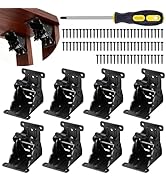 Soleeya 8 Pack Folding Table Leg Brackets with Self-Locking Hinges 0-90°, Folding Shelf Brackets,...