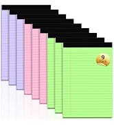 Legal Pads 5x8 Small Note Pads Colored Notepad, 9 Pack, Narrow Ruled Lined Paper, Micro Perforate...