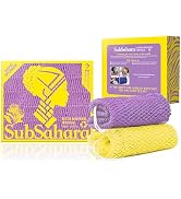 SubSahara Authentic African Net Sponge - 2 Pieces Exfoliating Scrubber for All Skin Types, Bath S...