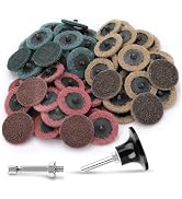 SUNJOYCO 90pcs 2 inch Quick Change Sanding Discs, Nylon Surface Conditioning Discs, 1/4" Roll Loc...