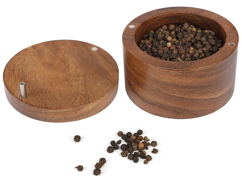 ZOVANO Acacia wood salt cellar without glue